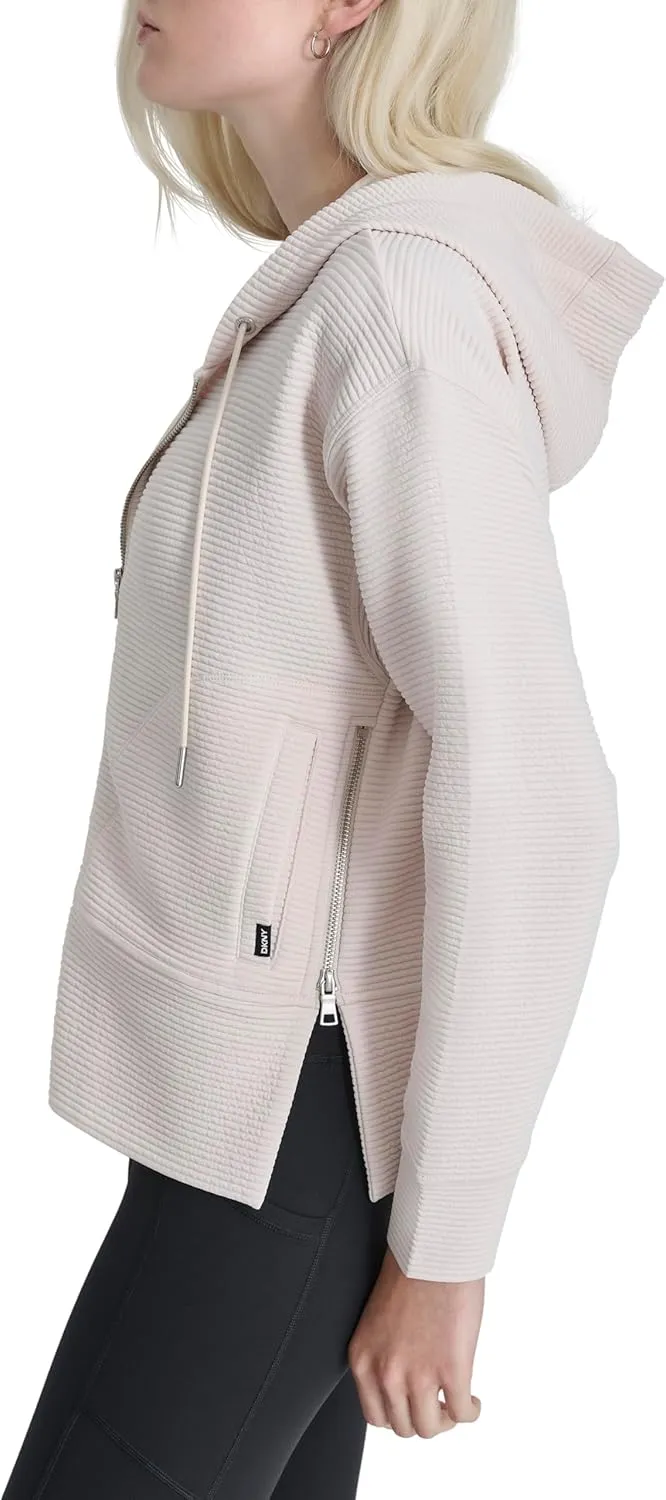 DKNY womens Full Zip Tech Hoodie Jacket