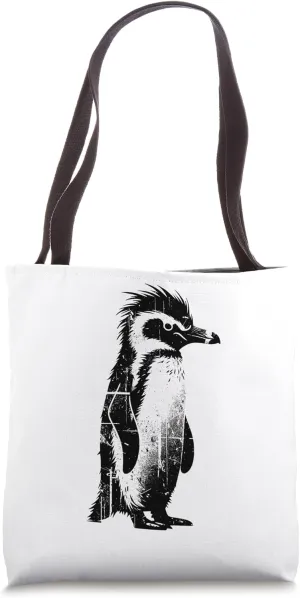 Edgy Grunge Aesthetic Penguin Lover Edgy Penguin Tote Bag