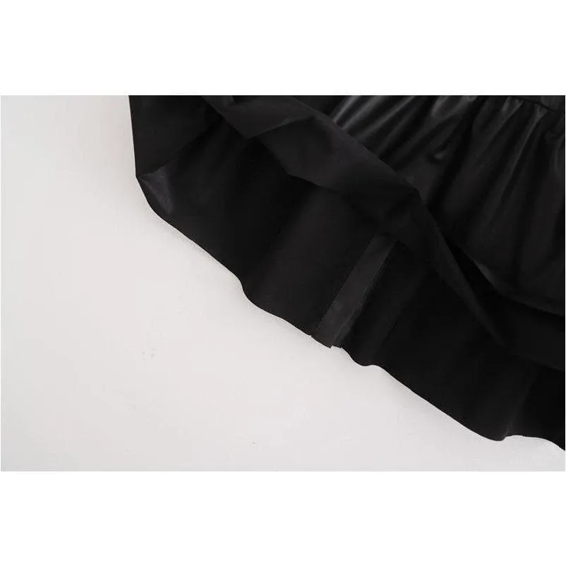 ELEGANT LOOSE LEATHER SKIRT
