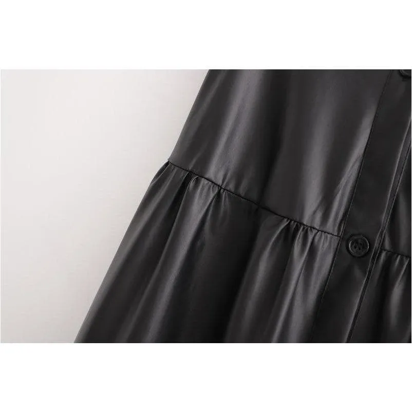 ELEGANT LOOSE LEATHER SKIRT