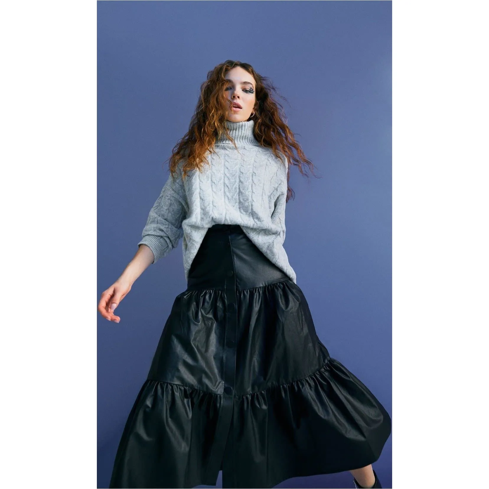 ELEGANT LOOSE LEATHER SKIRT