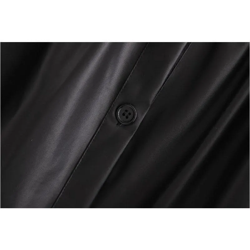 ELEGANT LOOSE LEATHER SKIRT