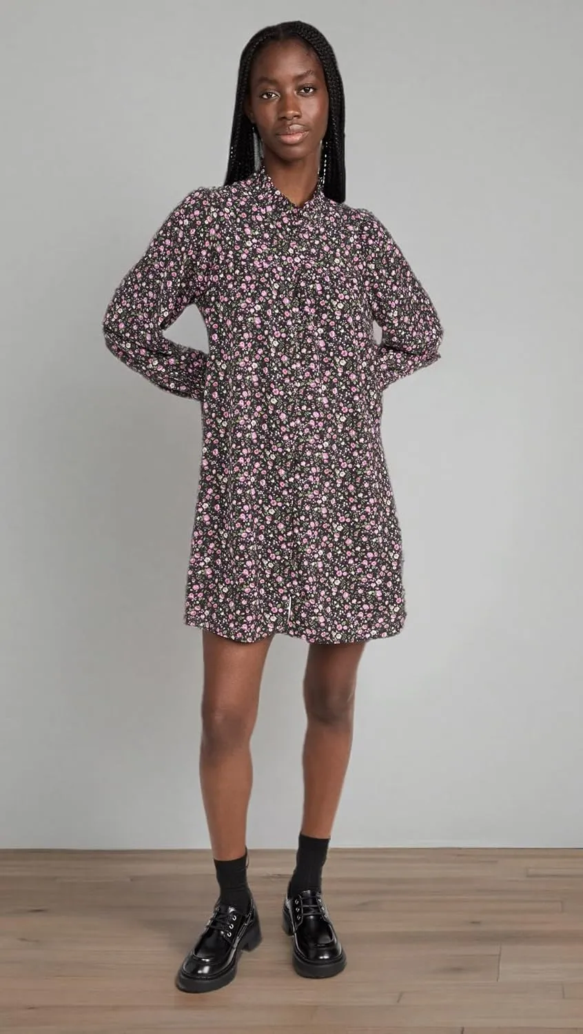 English Factory Women's Floral Button Detail Mini Dress