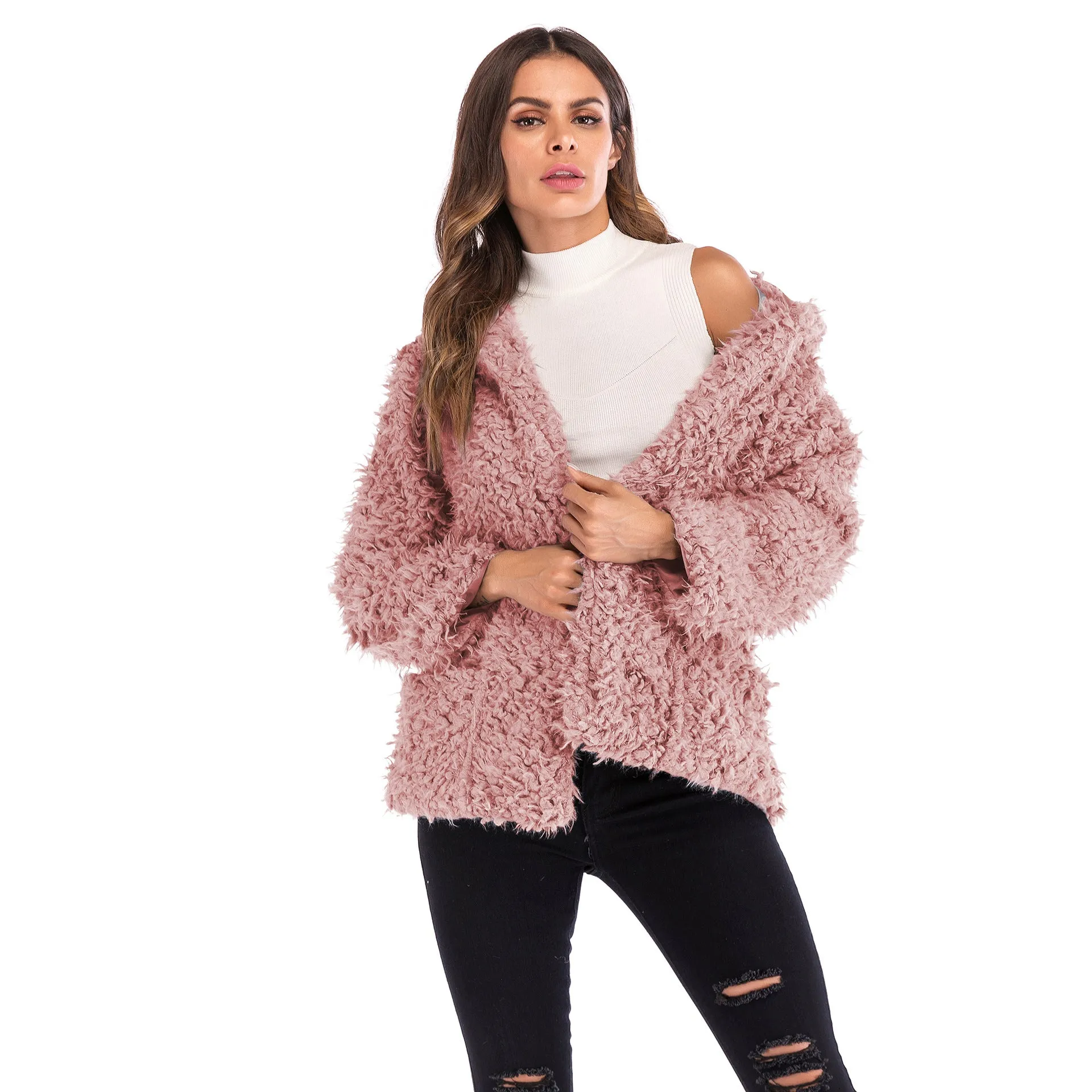 Europe Hooded Women Trendy Long Sleeved Loose Thick Warm Coat Outerwear