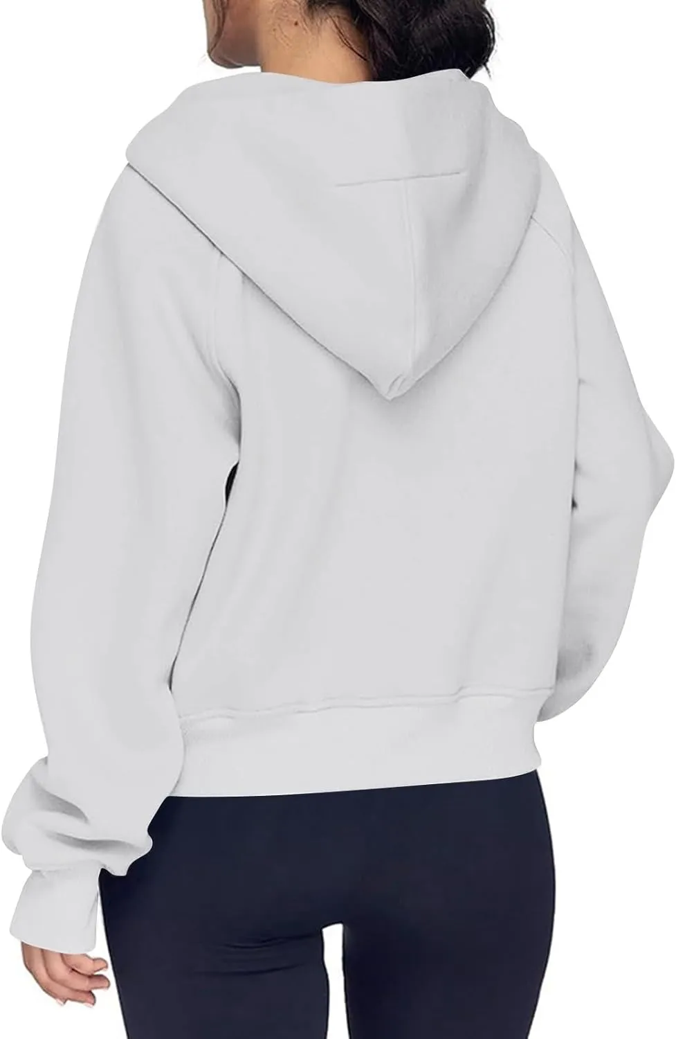 fanmpghleoo Oversized Hoodies for Women Half Zip Mock Neck Fleece Hooded Sweatshirt Loose Fit Thumb Hole Pullover Hoodie