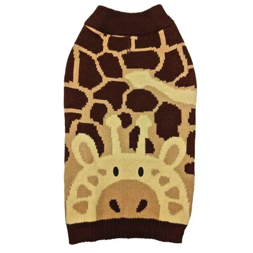 Fashion Pet Giraffe Dog Sweater Brown