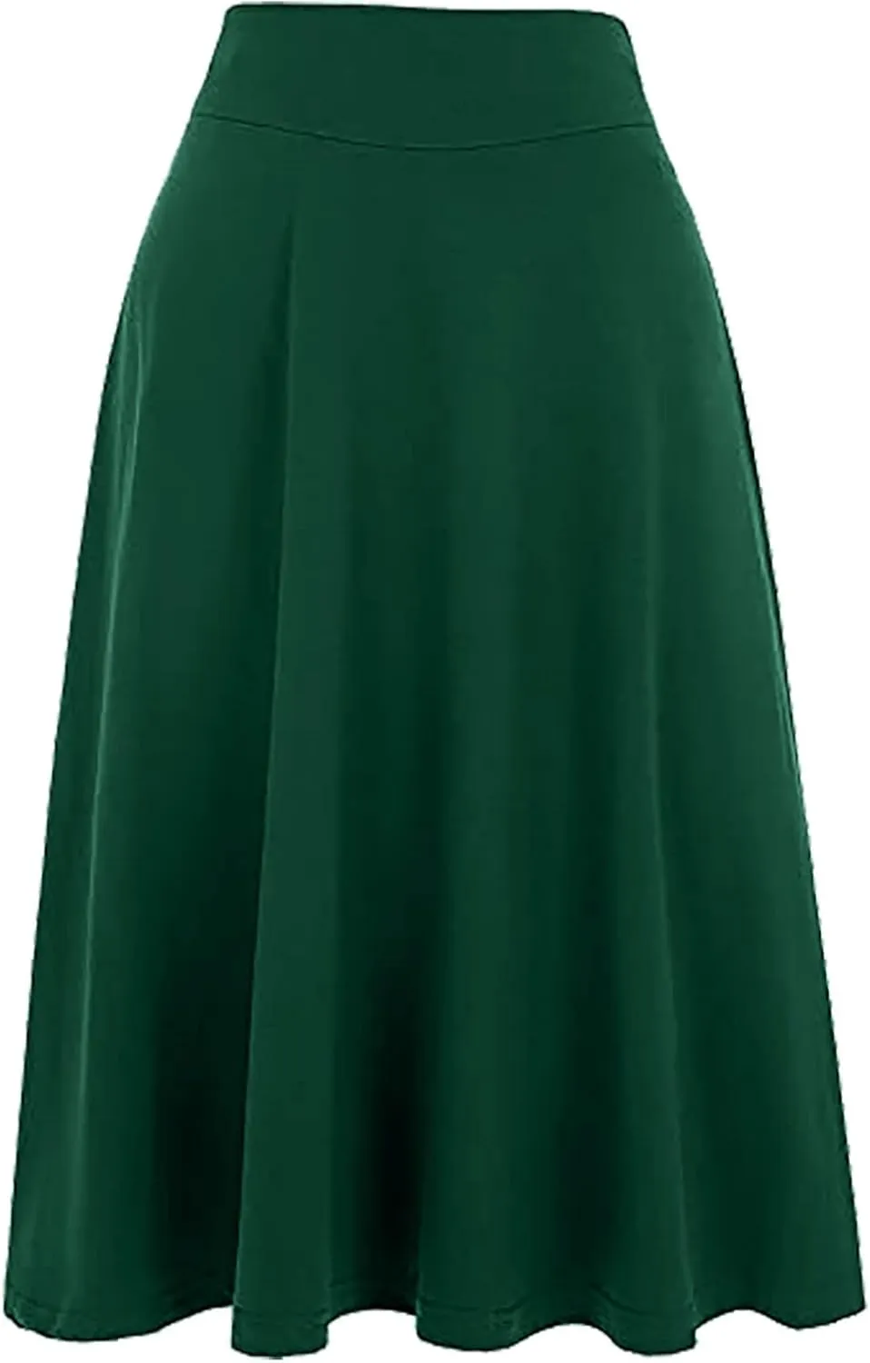 Flowy Midi Skirt for Women High Waist A Line Skater Skirts Elegant Casual Solid Color Workwear