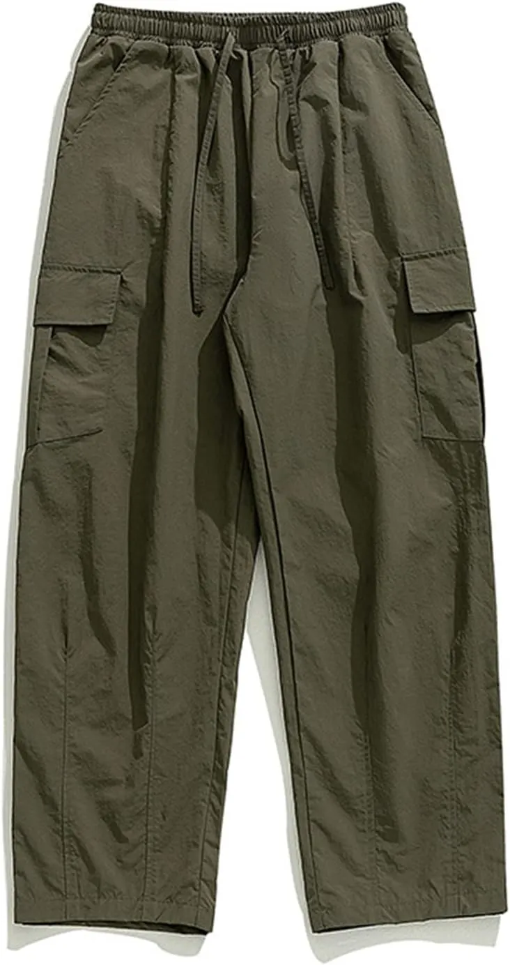 FZVYD 2023 Mens Wild Cargo Pants Mens Joggers Cargo Pants Fashion Casual Sweatpants Work Pants Drawstring Loose Trousers