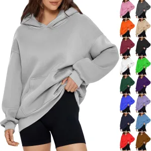 Gumipy Hoodies for Women Fleece Oversized Hoodies Sweatshirt Trendy Long Sleeve Plus Size Hoodies Pullover with Pocket