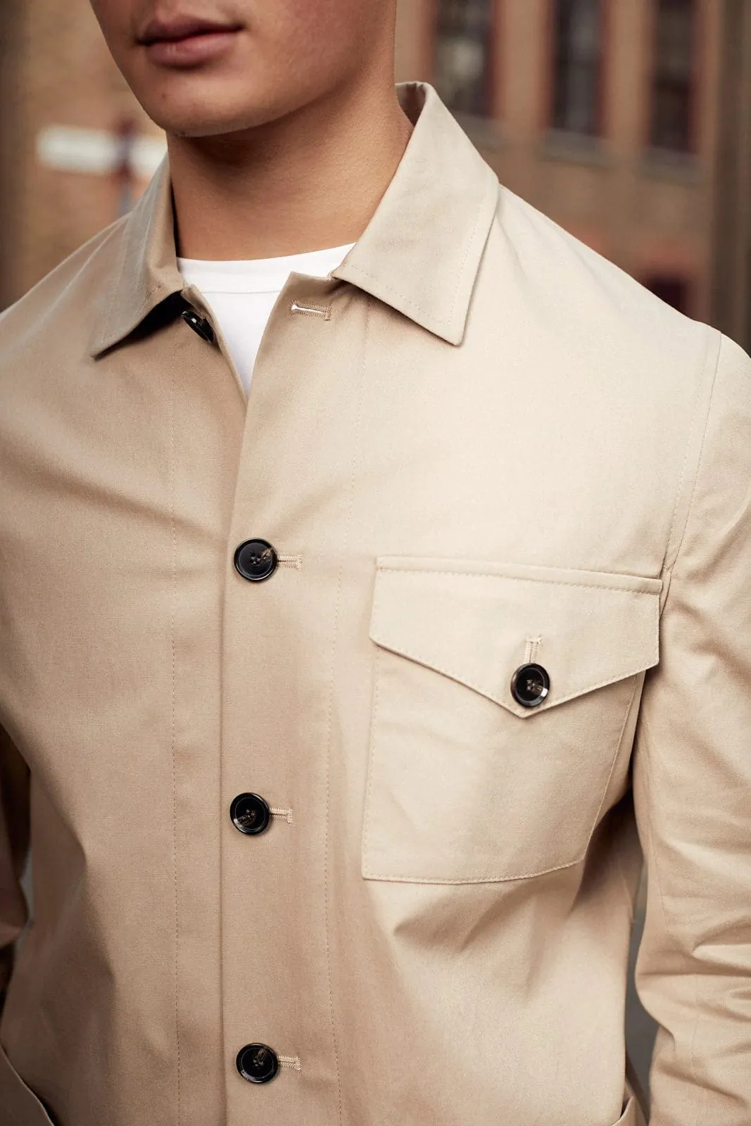 Hagi Cotton Shacket - Stone