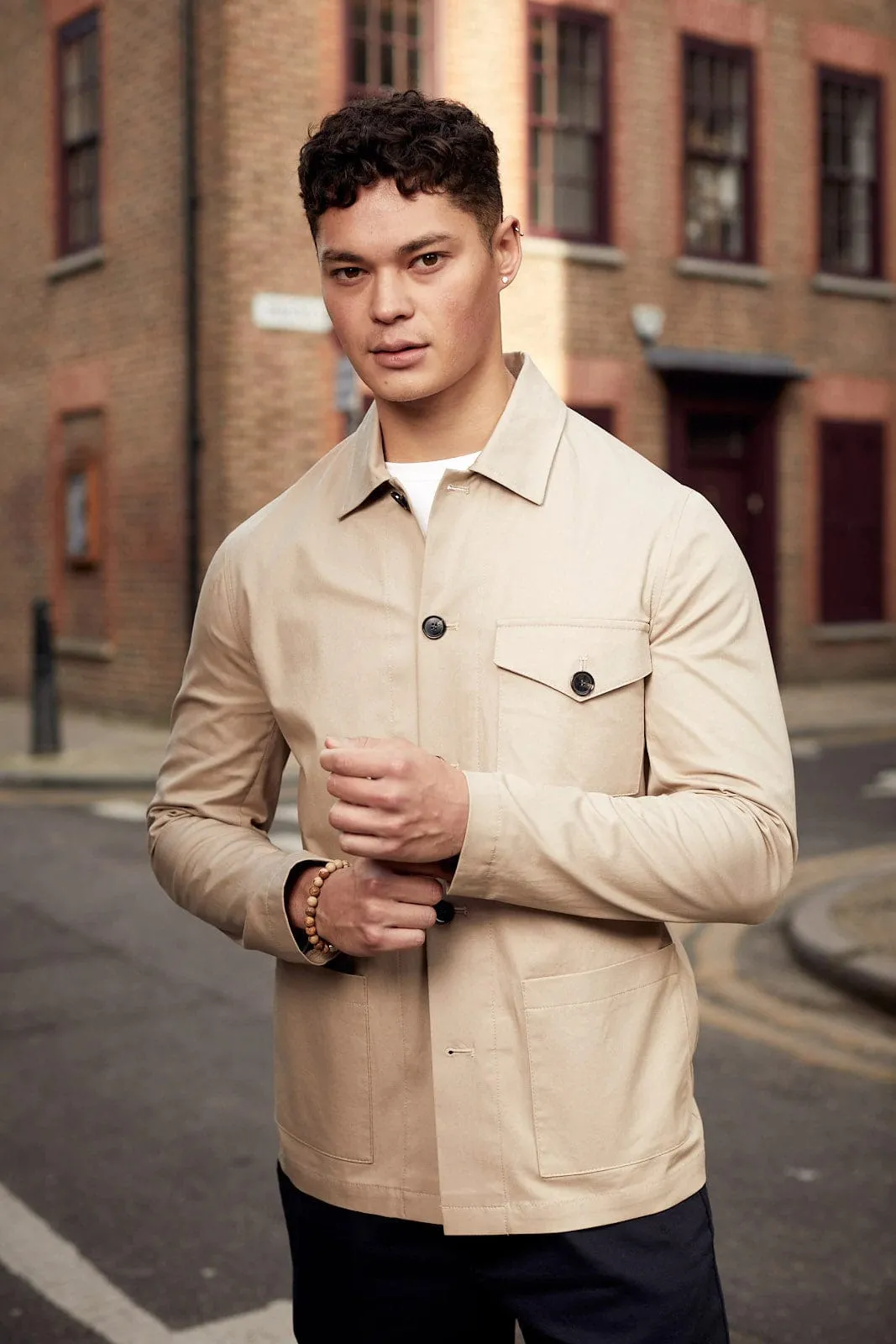 Hagi Cotton Shacket - Stone