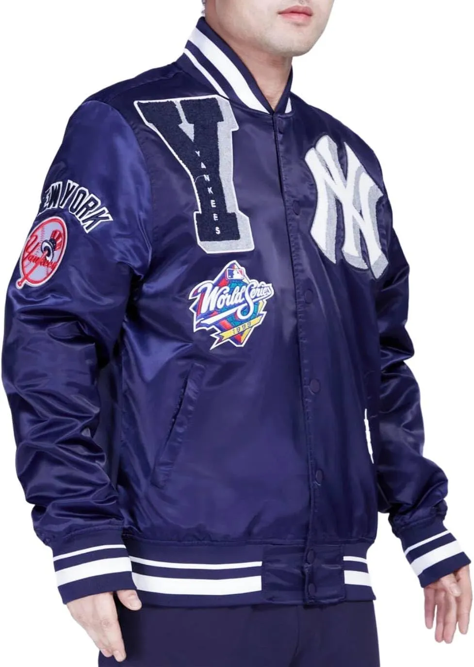 H&D Clothing Mens New York Letterman Yankees Mash Up Varsity Jacket Mens NY College Baseball Varsity Bomber Jacket