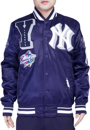 H&D Clothing Mens New York Letterman Yankees Mash Up Varsity Jacket Mens NY College Baseball Varsity Bomber Jacket