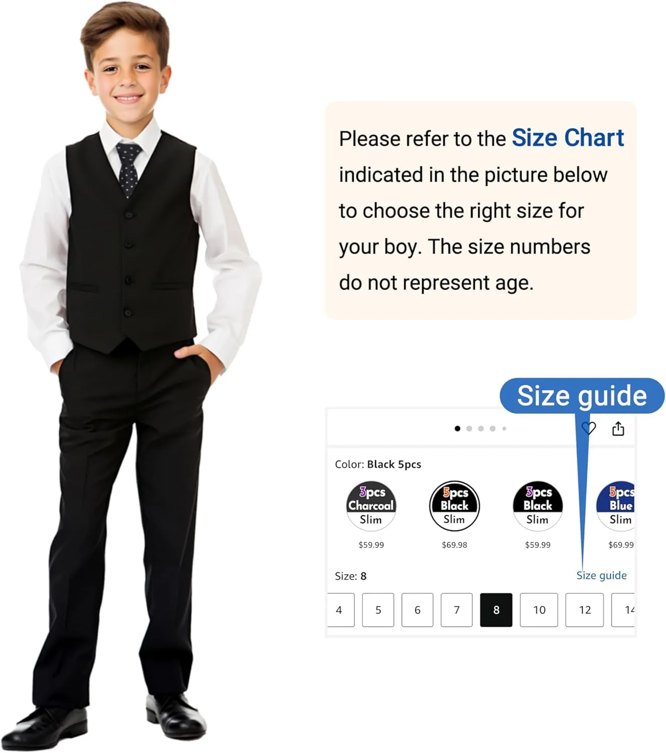 Happy Dolphin Boys Suit Set Modern Fit Kids Suits Adjustable Waist Boys Wedding Outfit for Boy Communion Suits for Boys