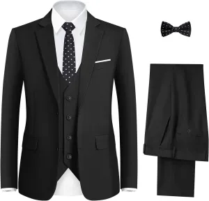 Happy Dolphin Boys Suit Set Modern Fit Kids Suits Adjustable Waist Boys Wedding Outfit for Boy Communion Suits for Boys