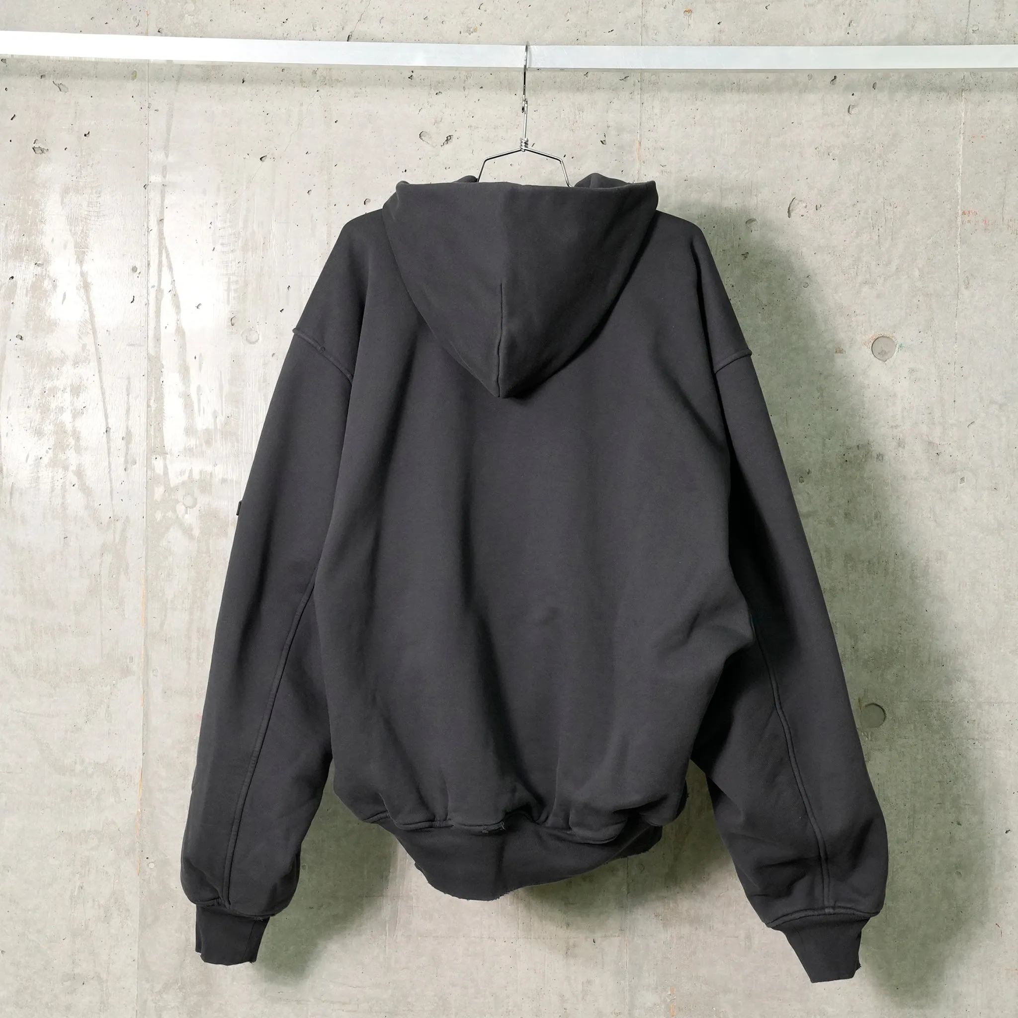 HOODED BOMBER / 8190:WASHED BLACK/BLACK