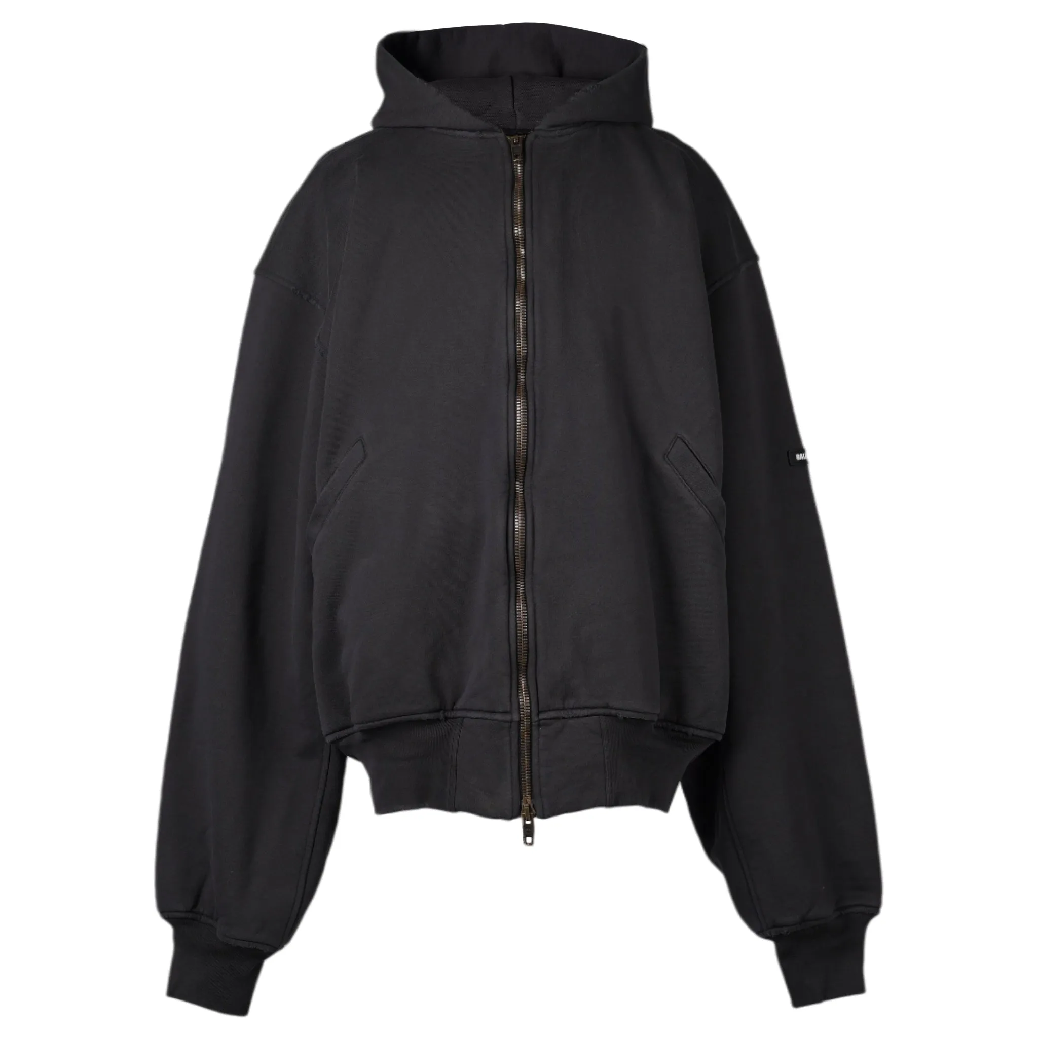 HOODED BOMBER / 8190:WASHED BLACK/BLACK
