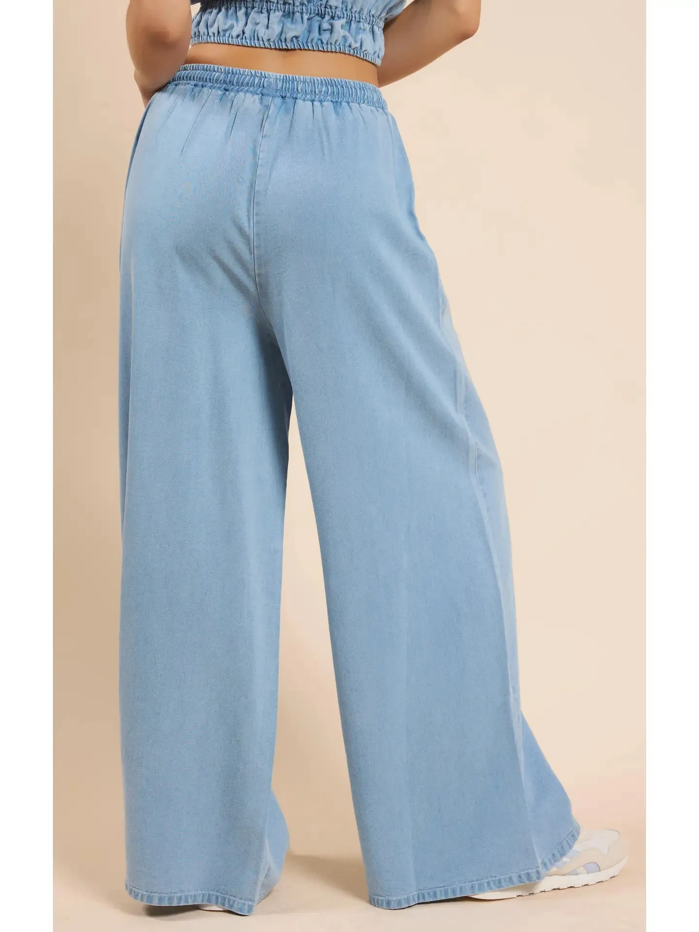 It's Pouring Wide Leg Pant - Light Chambray | Sadie and Sage