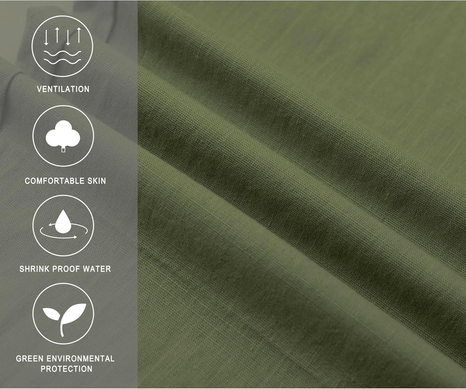 Janmid Men's Linen Pants Casual Elastic Waist Drawstring Yoga Beach Trousers