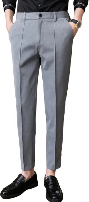 JEShifangjiusu Men's 4-Way Stretch Dress Pant Slim Fit Flat Front Business Trousers Straight-Fit Modern Chino Pant Suit Pant (31,Grey), Grey, 31