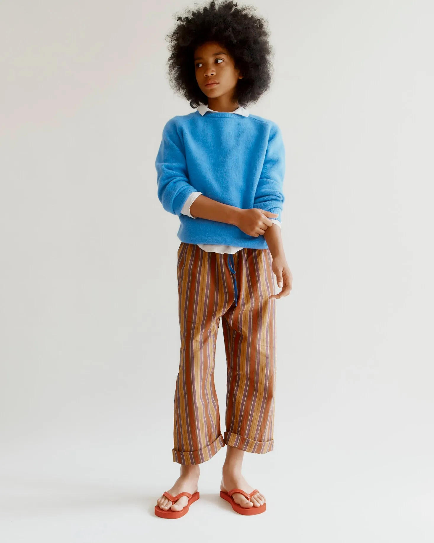 JUDO CHILDREN'S TROUSERS - BROWN MULTI STRIPE
