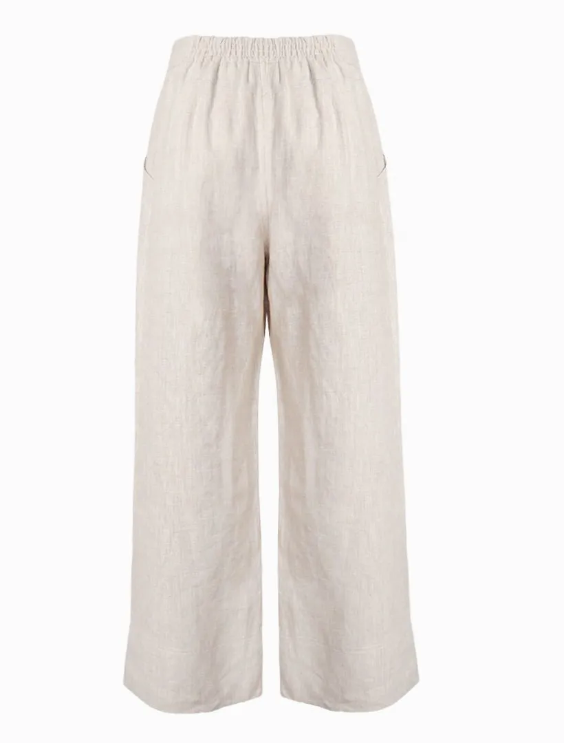 Kirsty Linen Pant Oatmeal - FINAL SALE