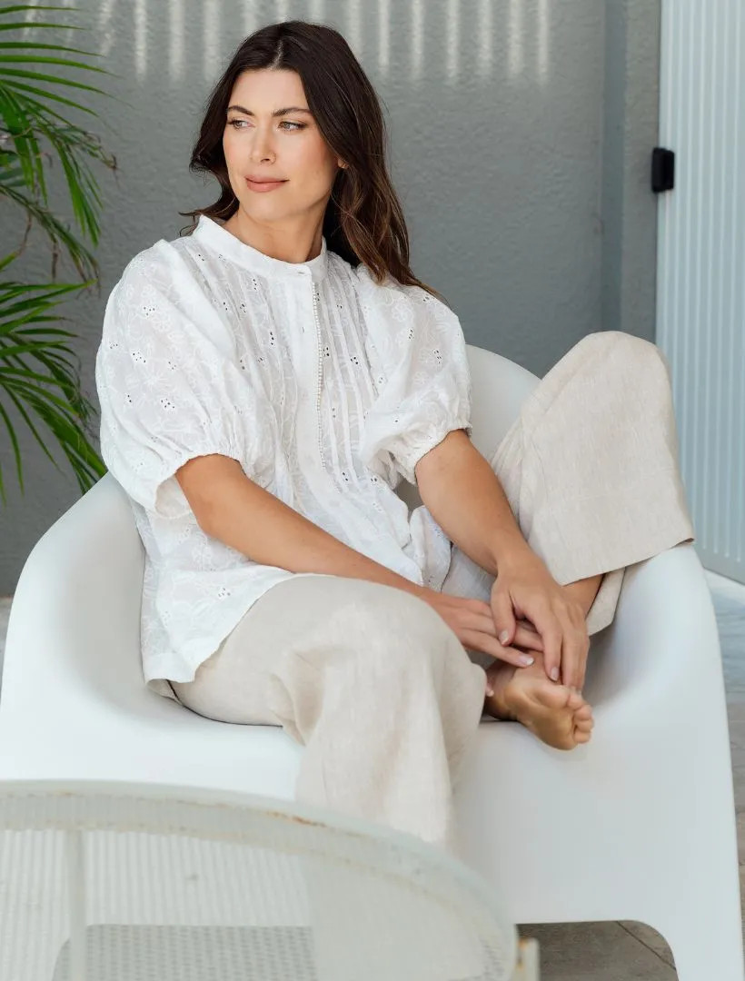 Kirsty Linen Pant Oatmeal - FINAL SALE