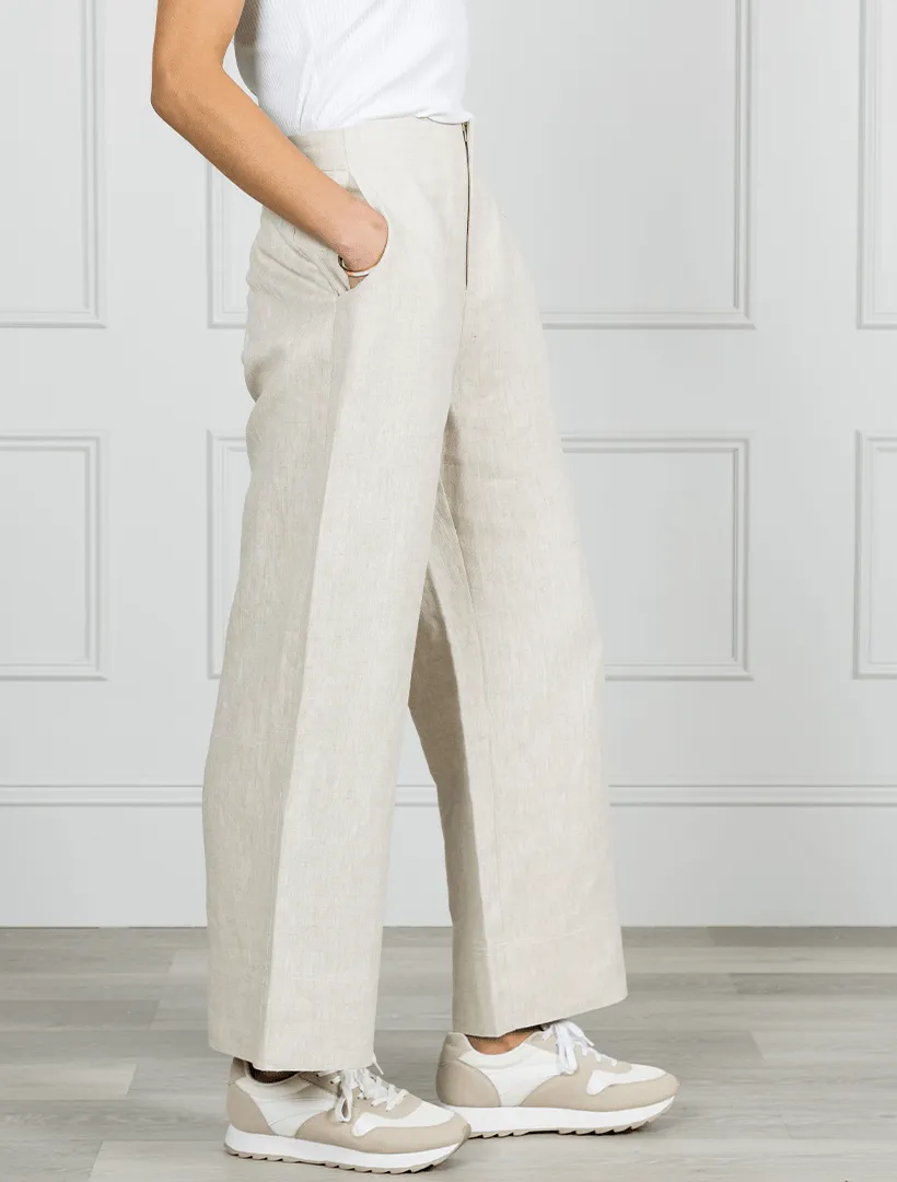Kirsty Linen Pant Oatmeal - FINAL SALE