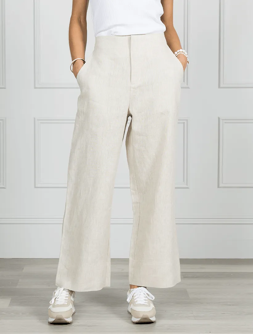 Kirsty Linen Pant Oatmeal - FINAL SALE