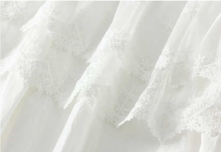 Lace Curtain Ice Silk High Waist Mid Cutout Skirt