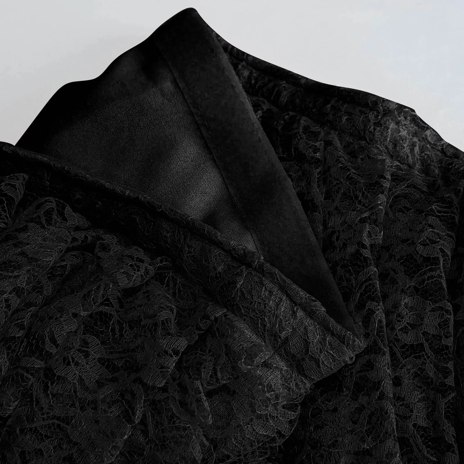 Lace Table Skirt 14ft Black - Premium Pleated Vintage Style for Parties