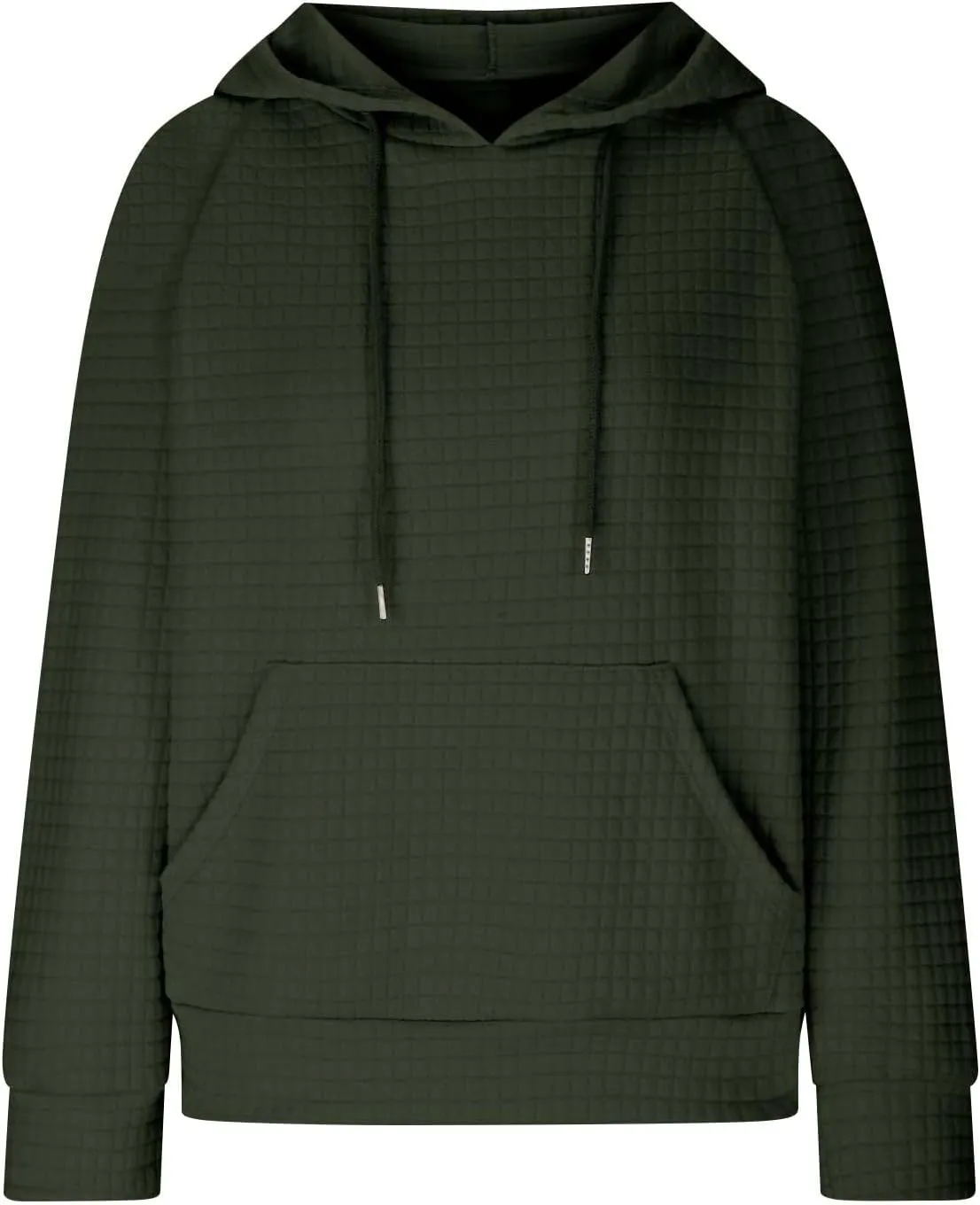 Lenago Womens Hoodies Fall Fashion Waffle Drawstring Hooded Sweatshirt 2024 Casual Loose Fit Pullover Clothes with Pockets