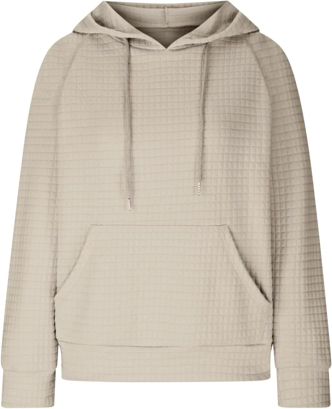 Lenago Womens Hoodies Fall Fashion Waffle Drawstring Hooded Sweatshirt 2024 Casual Loose Fit Pullover Clothes with Pockets