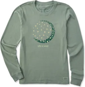 Life is Good Women's Crusher Tee, Long Sleeve Cotton Graphic T-Shirts, Crescent Moon Daisies