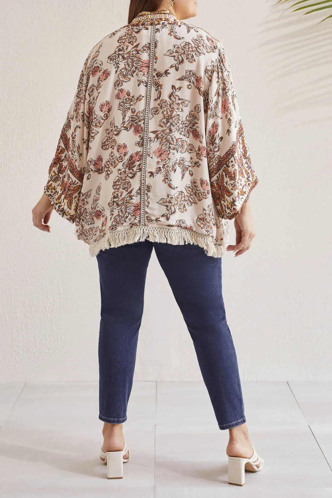 LINED EMBELLISHED SOFT OPEN JACKET