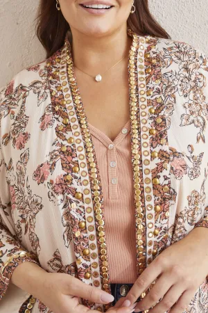 LINED EMBELLISHED SOFT OPEN JACKET