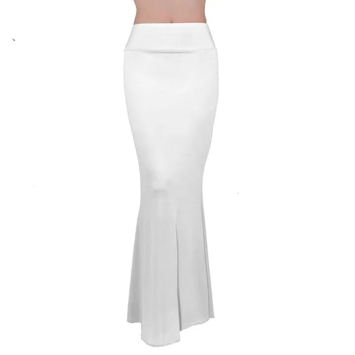 Long Foldover High Waisted Elegant Maxi Skirt