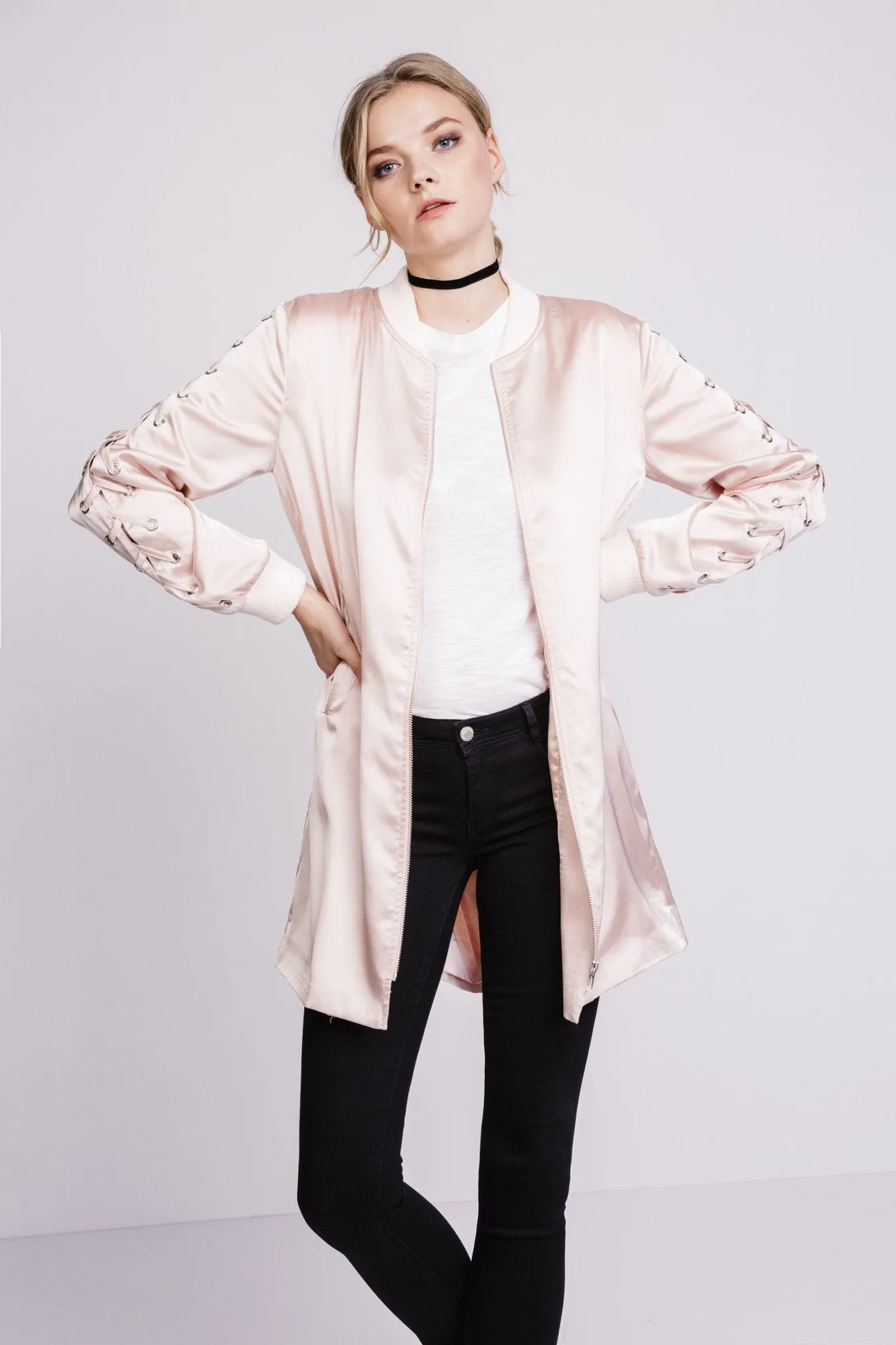 LONG LACE UP BOMBER