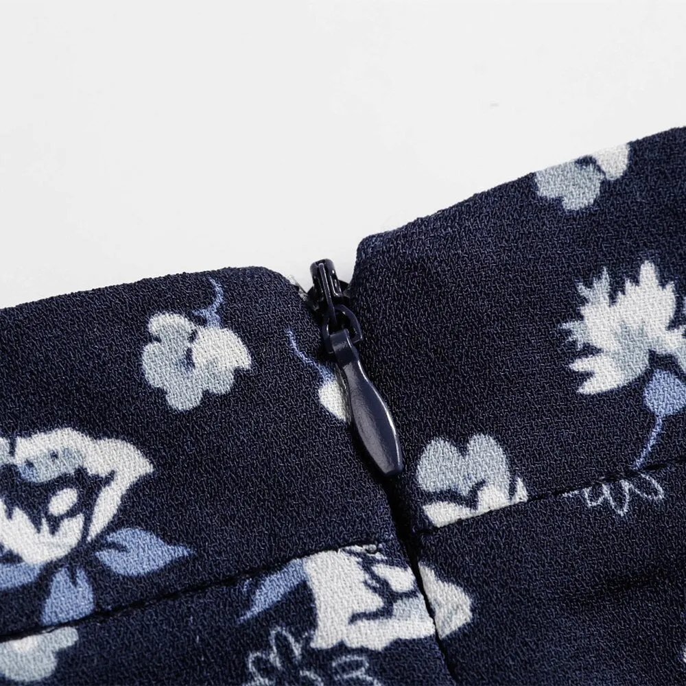 Long Skirts For Women Vintage Floral Print Skirt Elegant Office Lady