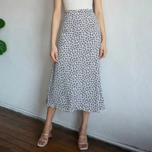 Long Skirts For Women Vintage Floral Print Skirt Elegant Office Lady