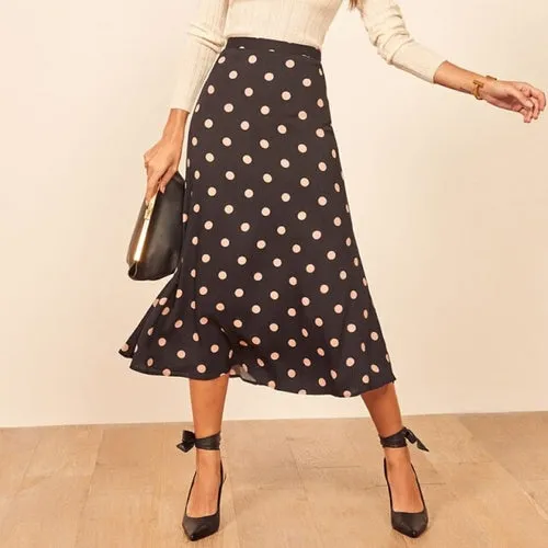 Long Skirts For Women Vintage Floral Print Skirt Elegant Office Lady