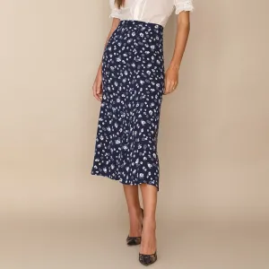 Long Skirts For Women Vintage Floral Print Skirt Elegant Office Lady