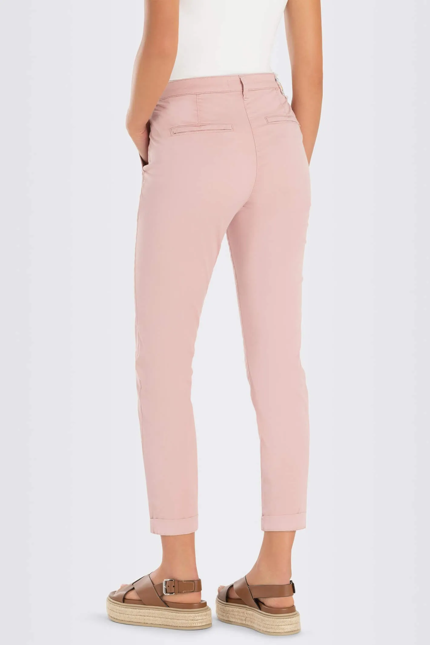 MAC 0434L 3075-00 427R Light Amethyst Pink Chino Turn Up Trousers