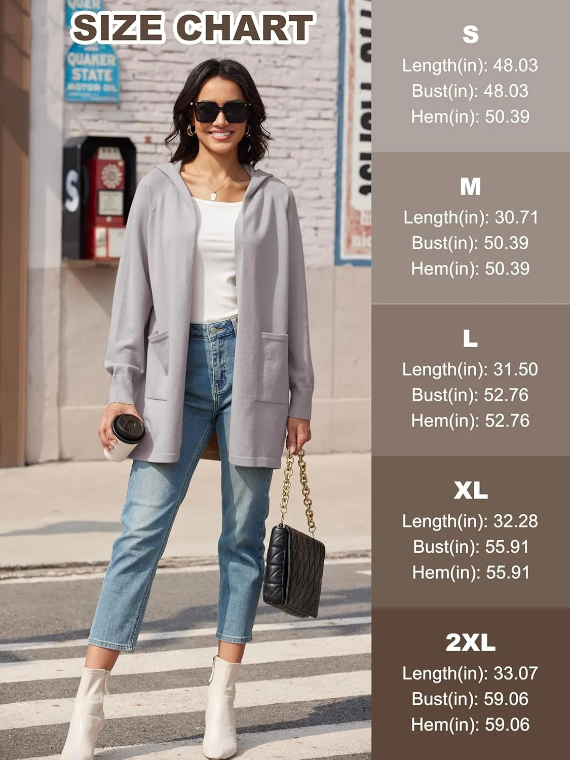 MAGCOMSEN Women's Cardigan Open Front Knit Hoodie Sweater Coatigan Jacket 2024 Casual Fall Trendy Coats with Pockets