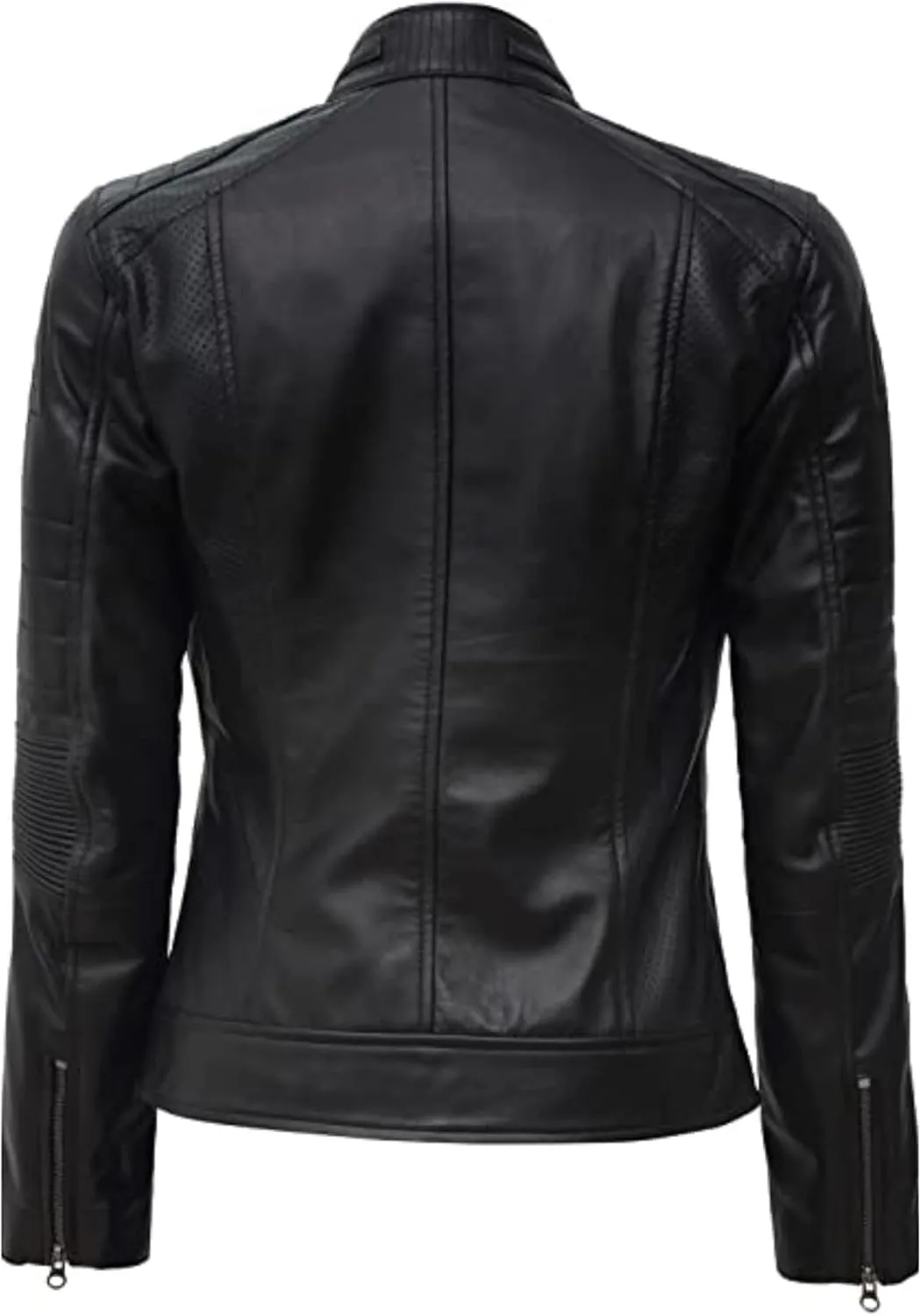 M&K CLOTHING Brown Real Leather Jacket Women - Cafe Racer Moto Black Womens Leather Jackets Fashion