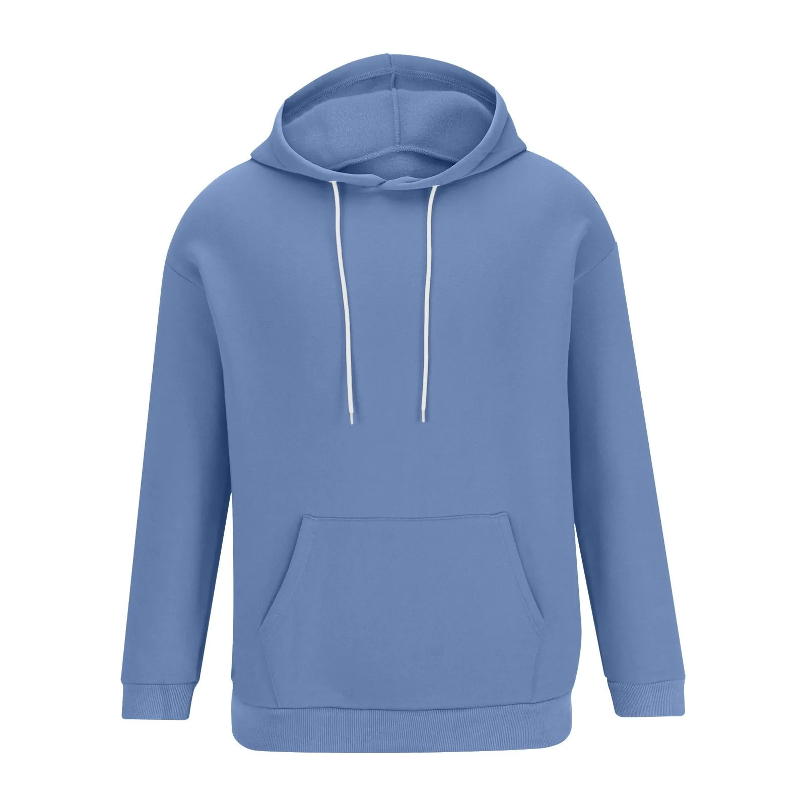 Men Casual Overiszed Hoodies round Neck with Pocket Pullover Long Sleeve