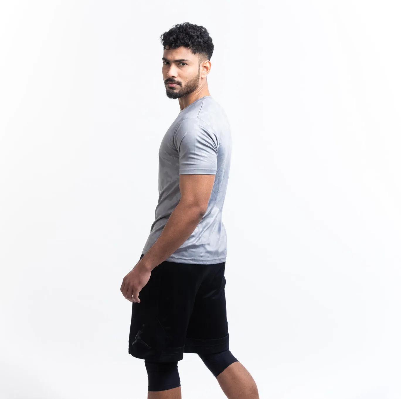 Men's Camou Polyester Tee - Blue/Grey (Pack of Two)