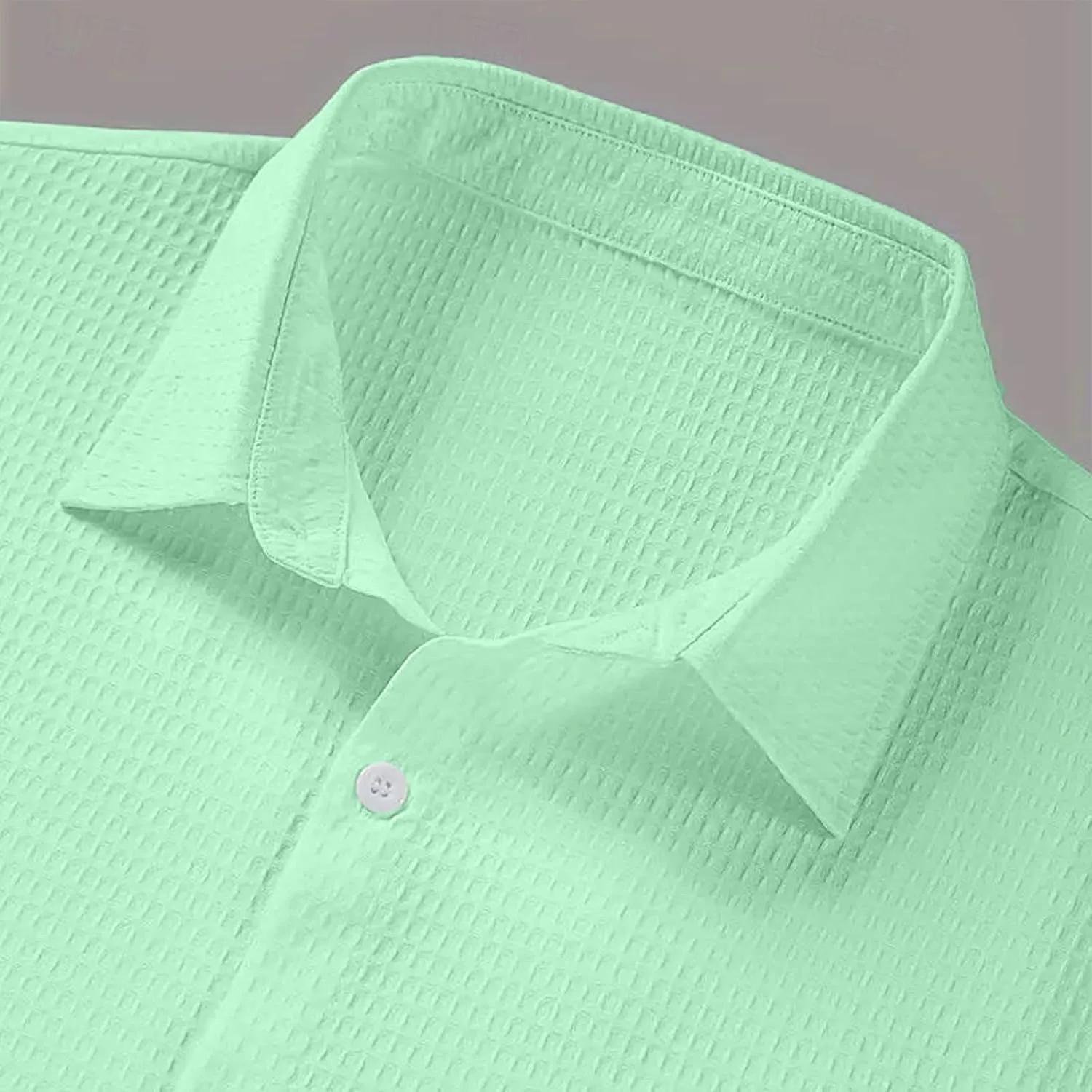 Men's Short Sleeve Button Down Shirt Summer Untucked Regular Fit Beach Dress Shirts with Pocket Linen Shirts for Men