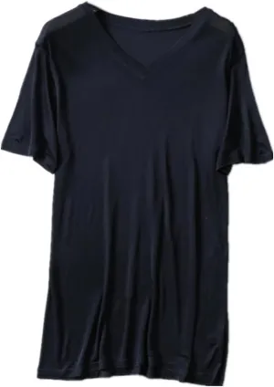 Mens Short Sleeve Shirt V-Neck T-Shirt Mulberry Silk Tees Undershirts for Men Soft Comfortable Fit