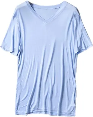 Mens Short Sleeve Shirt V-Neck T-Shirt Mulberry Silk Tees Undershirts for Men Soft Comfortable Fit